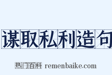 谋取私利造句是什么意思的图片